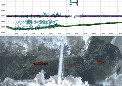 Cross section of a foot bridge over the Passumpsic River